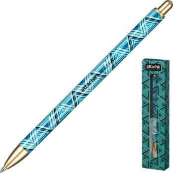 Ручка подарочная шариковая автоматическая синяя Attache "Delta" 0,8мм, картонн. футляр  PKB80004