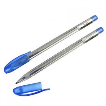 Ручка гелевая синяя ClipStudio 0,5мм, прозрачный корпус 614-001