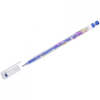 Ручка гелевая синяя Crown "Glitter Metal Jell" 1,0(0,8)мм, с блестками   MTJ-500GLS(D)   063897