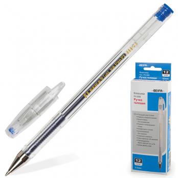 Ручка гелевая синяя Beifa 0,5мм,прозрачный корпус PX888-BL 141760