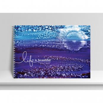 Скетчбук на гребне А4 30л Академия "Фиолетовые сны" 160г/м2, глянц лам., текстура микроперф. 10762 