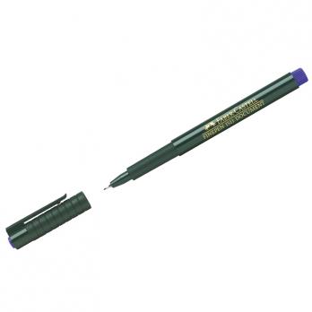Ручка капиллярная синяя Faber Castell "Finepen 1511" 0,4мм, темно-зеленый корпус  151151