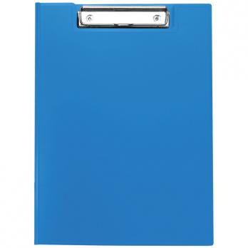 Папка-планшет А4 OfficeSpace синяя, с верхним прижимом,пластик  245658