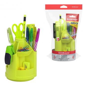 Набор канцелярский 12пр. "Желтый" ErichKrause "Mini Desk. Neon Solid" вращающийся  ЕК 53230