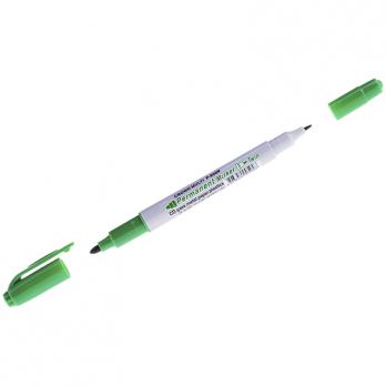 Маркер перманентный зеленый Crown "Multi Marker Twin" 2-х сторонний, 2мм/1мм  P-800W 