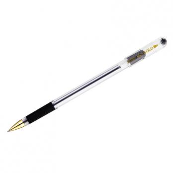 Ручка шариковая черная Munhwa "MC Gold" 0,5(0,3)мм, рез.упор  ВМС-01   142781