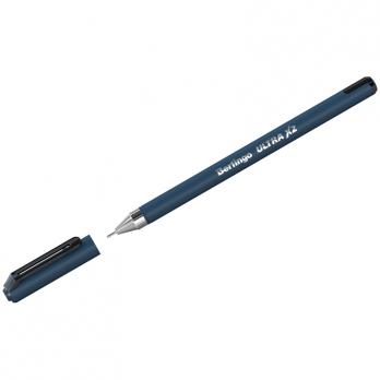 Ручка шариковая черная Berlingo "Ultra X2" 0,7(0,5)мм, игольч., синий корпус  CBp_07282  309752