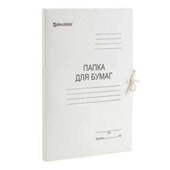 Папка с завязками А4 мелованный картон 280г/м2 Brauberg до 200л  110924