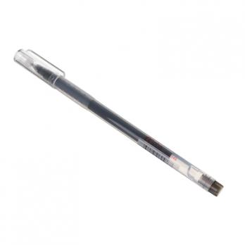 Ручка гелевая черная ClipStudio "Альфа" 0,5мм, увелич. запас чернил, прозрачный корпус  614-046