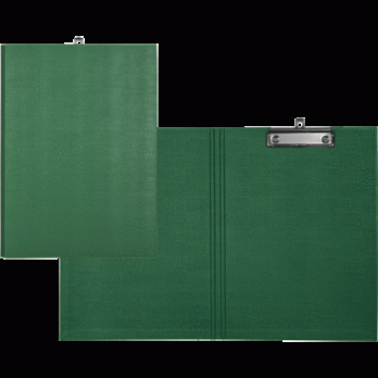 Папка-планшет А4 deVente зеленая, с верхним прижимом, картон=2мм, ПВХ  3034705