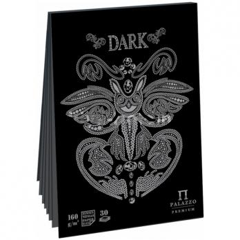 Скетчбук А5 30л Лилия Холдинг "Dark" 160г/м2, черный тонир.офсет, на склейке, тв.обложка  ПЛ-8857