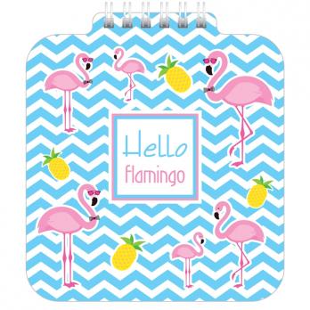 Блокнот на гребне А6 60л Hatber "Hello flamingo" с фигурной высечкой 60Б6Aгр_19778