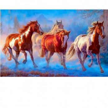 Картина по номерам 40х50см Alingar "Табун лошадей" холст+акрил.краски-22цв. AL7525