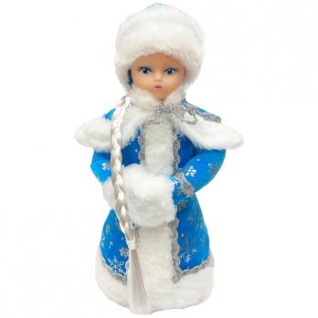 Декоративная кукла "Снегурочка под елку" 35см, голубая, подарочная упаковка
