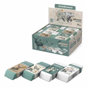 Ластик ErichKrause "Natural Life" 60х25х10мм, прямоугольный, ассорти  ЕК 55269